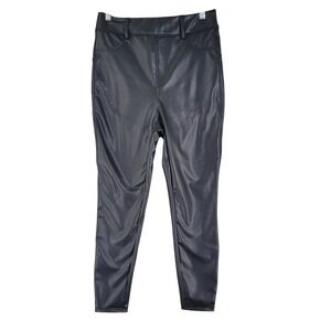 Halara Faux Leather Pants Leggings Women Size M Black High Waisted‎ Stretch NEW